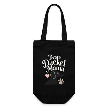 Beste Dackel Mama Dachshund Mom Gift for Dog Lover - Geschenkbeutel für Flaschen - Schwarz - Vorne