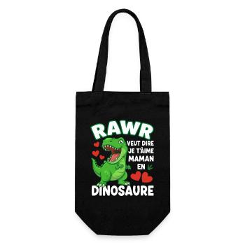 Rawr Je t'aime Maman Dinosaure Mignon - Sac à bouteille - noir - Devant
