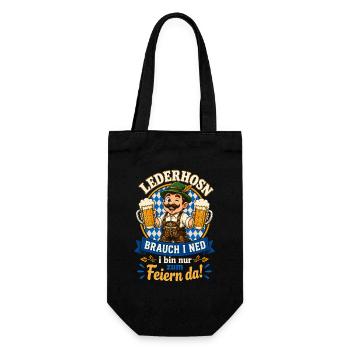Lederhosen Feiern Prost - Geschenkbeutel für Flaschen - Schwarz - Vorne