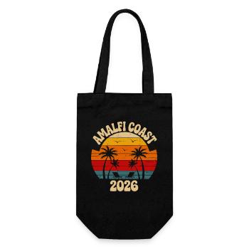 Coucher de soleil vintage 2026 de la côte amalfitaine - Sac à bouteille - noir - Devant