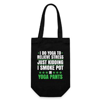 Yoga Pants Pot Joke Tee - Gift Bag for Bottles - black - Front