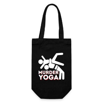 Murder Yoga Grim Gym Meme - Geschenkbeutel für Flaschen - Schwarz - Vorne