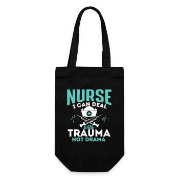 Nurse I Can Deal With Trauma - Gift Bag for Bottles - black - Front