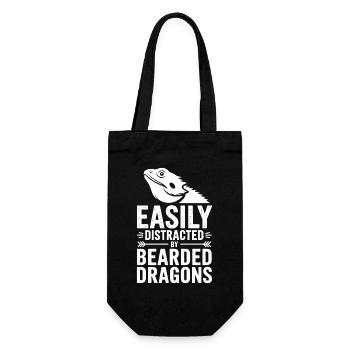 Bearded Dragon Sayings Funny Bearded Dragon Gift - Gift Bag for Bottles - black - Front