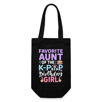 Favorite Aunt of The K-Pop Birthday Girl - Gift Bag for Bottles - black - Front