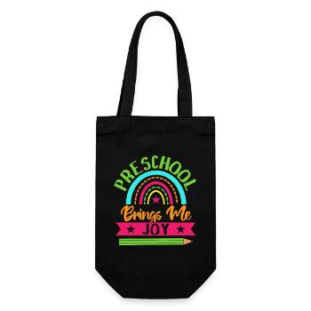 Pre K Teacher Brings Me Joy Kindergarten Teacher - Geschenkbeutel für Flaschen - Schwarz - Vorne