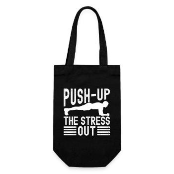 Gym Junkies Push-Up Stress Out Calisthenics - Gift Bag for Bottles - black - Front
