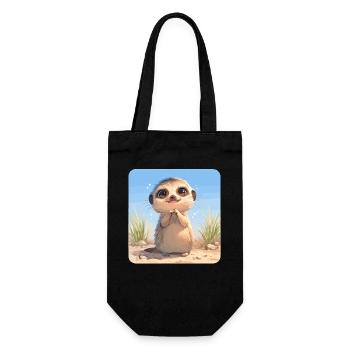Meerkat Erdmännchen - Geschenkbeutel für Flaschen - Schwarz - Vorne