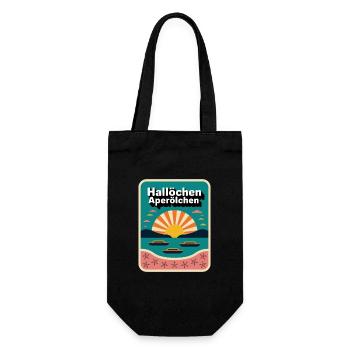 Hallöchen Aperölchen - Geschenkbeutel für Flaschen - Schwarz - Vorne