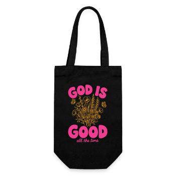 God Is Good All The Time Christian Flowers - Gift Bag for Bottles - black - Front