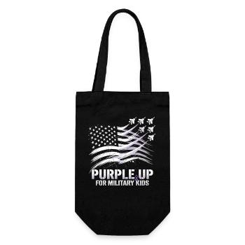 Purple for Military Kids - Gift Bag for Bottles - black - Front