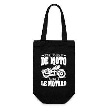 Moto Motard Cadeau Humour Personnalisé - Sac à bouteille - noir - Devant