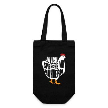 Hühnerflüsterer Huhn Hühnerhalter Hühner - Geschenkbeutel für Flaschen - Schwarz - Vorne