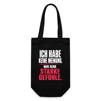 Ich habe keine Meinung, nur sehr starke Gefühle - Geschenkbeutel für Flaschen - Schwarz - Vorne