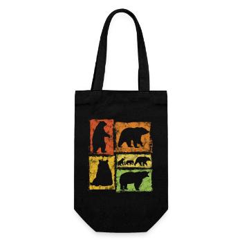 Bears Vintage Graphic - Gift Bag for Bottles - black - Front