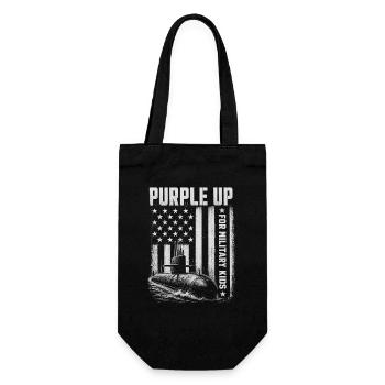 Purple for Military Kids (Subcategory Military Kid) - Gift Bag for Bottles - black - Front