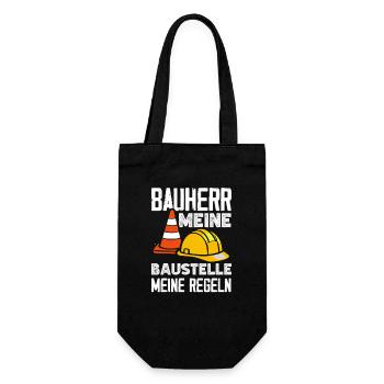 Bauherr Meine Baustelle Meine Regeln - Geschenkbeutel für Flaschen - Schwarz - Vorne