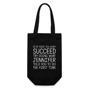 Jennifer sagt dir, was du tun sollst - Geschenkbeutel für Flaschen - Schwarz - Vorne