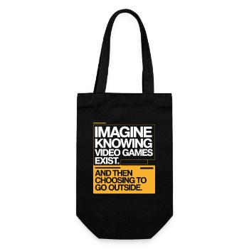 Imagine Video Games Exist PC Gamer Gaming Zocker - Gift Bag for Bottles - black - Front