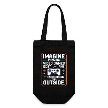 Imagine Video Games Exist PC Gamer Gaming Zocker - Gift Bag for Bottles - black - Front