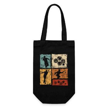 Boccia Und Petanque Spieler Grafik - Geschenkbeutel für Flaschen - Schwarz - Vorne