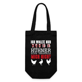 Hühnerflüsterer Huhn Hühnerhalter Hühner - Geschenkbeutel für Flaschen - Schwarz - Vorne