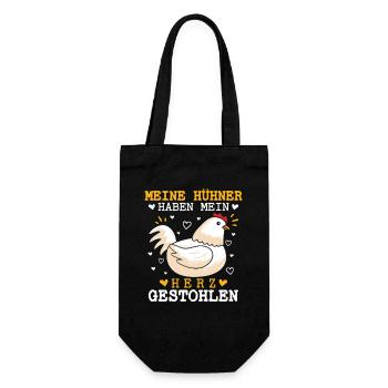 Hühnerflüsterer Huhn Hühnerhalter Hühner - Geschenkbeutel für Flaschen - Schwarz - Vorne