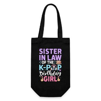 Sister In Law of The K-Pop Birthday Girl - Geschenkbeutel für Flaschen - Schwarz - Vorne
