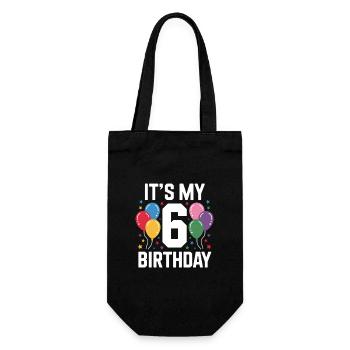 6th birthday - Gift Bag for Bottles - black - Front