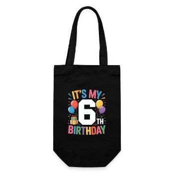 6th birthday - Gift Bag for Bottles - black - Front