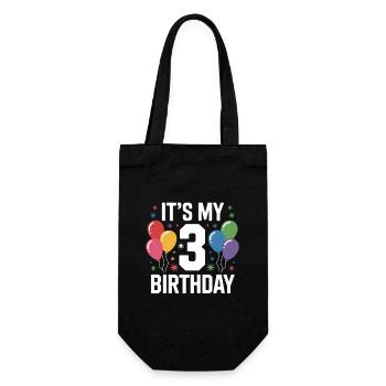 3rd birthday - Gift Bag for Bottles - black - Front