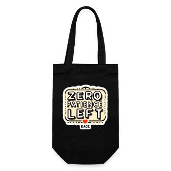 Zero Patience Left – Fetter Slogan - Geschenkbeutel für Flaschen - Schwarz - Vorne