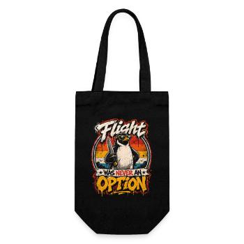 Combative penguin: Never an option - Gift Bag for Bottles - black - Front