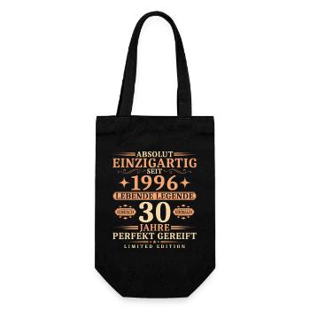 30. Geburtstag Einzigartig Jahrgang 1996 - Geschenkbeutel für Flaschen - Schwarz - Vorne