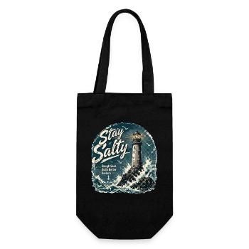  Stay Salty Rough Seas Build Better Sailors - Geschenkbeutel für Flaschen - Schwarz - Vorne