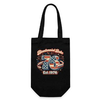 Bicentennial Babe Est 1976 USA Retro Design - Gift Bag for Bottles - black - Front