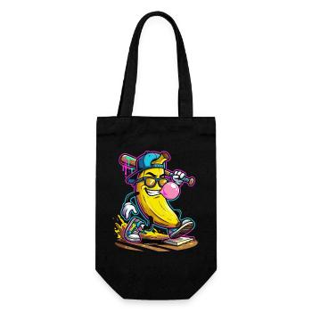Cool Banana Baseball Bubblegum Comic Design - Gift Bag for Bottles - black - Front