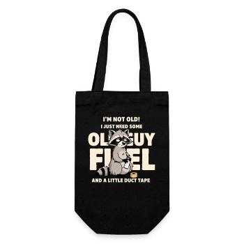 Raccoon Age Humor Tee - Gift Bag for Bottles - black - Front