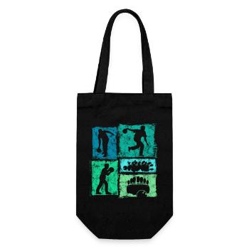 Bowling Skittles Retro Graphic for Bowlers - Gift Bag for Bottles - black - Front