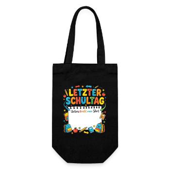 Letzter Schultag Unterschreibt Mein Shirt - Geschenkbeutel für Flaschen - Schwarz - Vorne