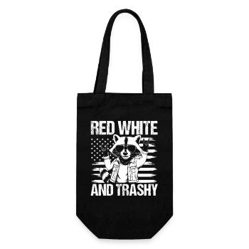 Patriotic Raccoon American Flag Trash Panda - Geschenkbeutel für Flaschen - Schwarz - Vorne