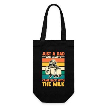 Funny Raccoon Dad Came Back With Milk Trash Panda - Gift Bag for Bottles - black - Front