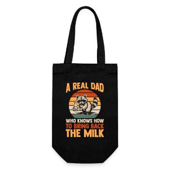 Funny Raccoon Dad Came Back With Milk Trash Panda - Gift Bag for Bottles - black - Front