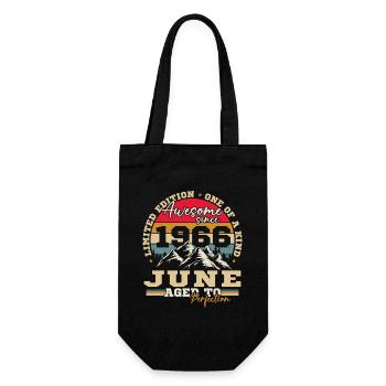 Juni 1966 Vintage-Retro-Geburtstagsgeschenk - Geschenkbeutel für Flaschen - Schwarz - Vorne