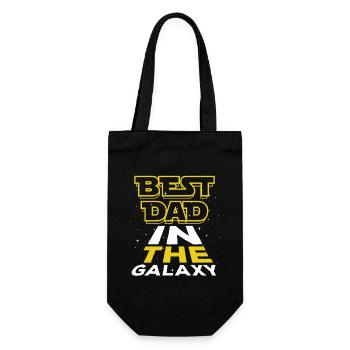 Best Dad - Best Daddy in the Galaxy - Gift Bag for Bottles - black - Front