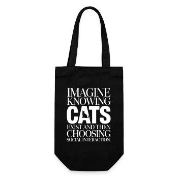 Katze Imagine Knowing Cats Exist Katzenmama Katzen - Geschenkbeutel für Flaschen - Schwarz - Vorne