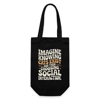 Katze Imagine Knowing Cats Exist Katzenmama Katzen - Geschenkbeutel für Flaschen - Schwarz - Vorne