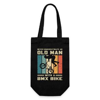 Never underestimate an old man with a BMX - Gift Bag for Bottles - black - Front