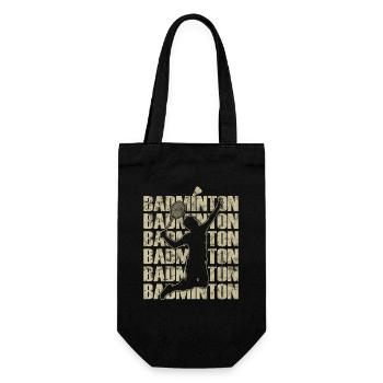 Joueur de badminton de style rétro - Sac à bouteille - noir - Devant