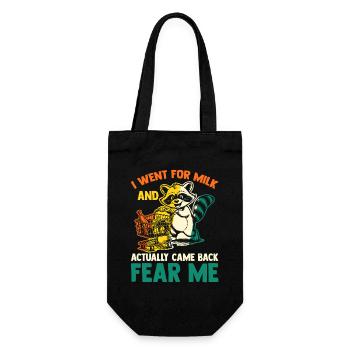 Funny Raccoon Dad Came Back With Milk Trash Panda - Gift Bag for Bottles - black - Front